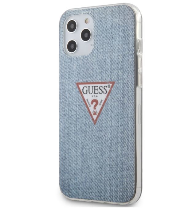 Husa Cover Guess TPU Denim Triangle pentru iPhone 12 Pro Max Light Blue thumb