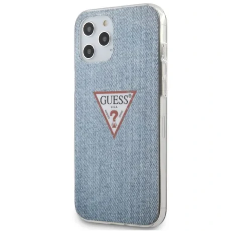 Husa Cover Guess TPU Denim Triangle pentru iPhone 12 Pro Max Light Blue