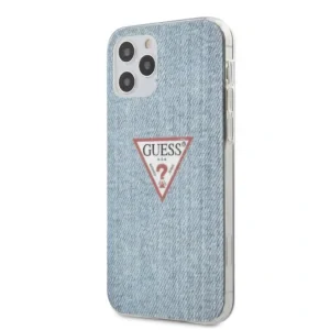 Husa Cover Guess TPU Denim Triangle pentru iPhone 12/12 Pro  Light Blue