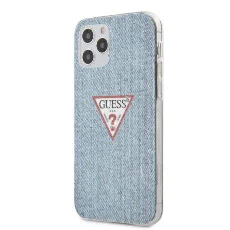 Husa Cover Guess TPU Denim Triangle pentru iPhone 12/12 Pro  Light Blue