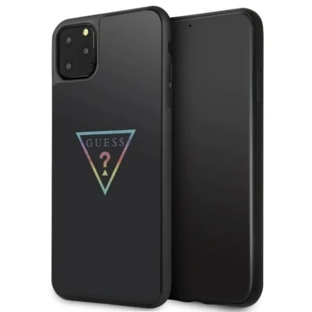 Husa Cover Guess Triangle Glitter pentru iPhone 11 Pro Max Negru