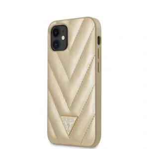 Husa Cover Guess V Quilted pentru iPhone 12 Mini Gold