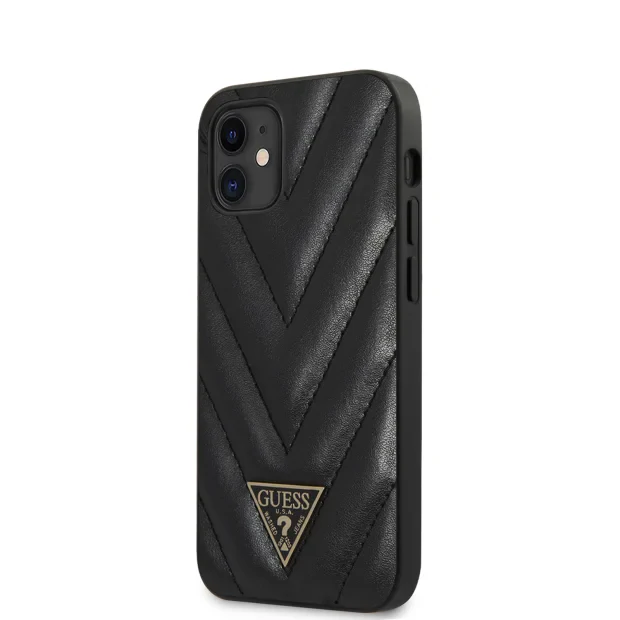 Husa Cover Guess V Quilted pentru iPhone 12 Mini Black