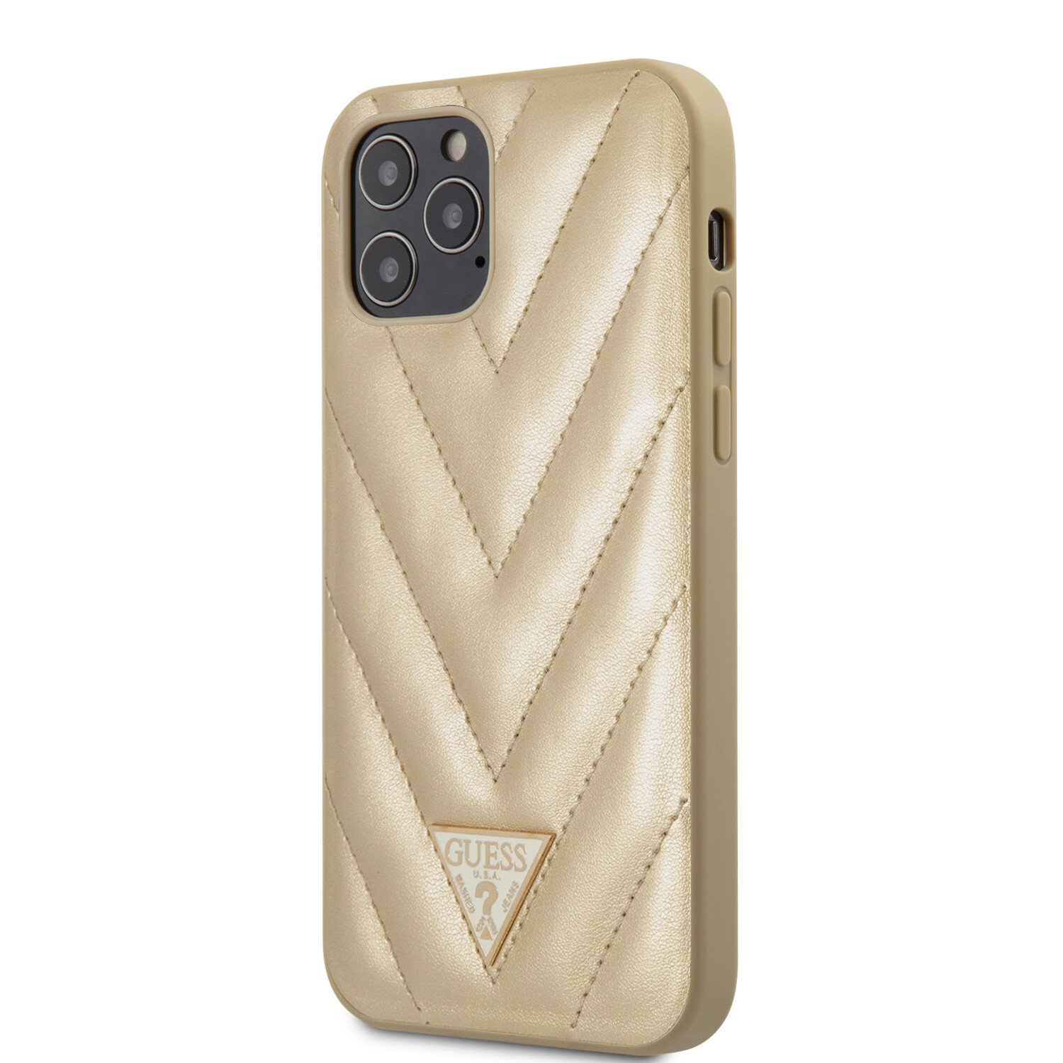 Husa Cover Guess V Quilted pentru iPhone 12 Pro Max Gold thumb