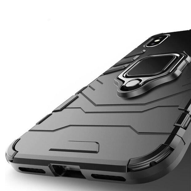 Husa Cover Hard Ring Armor Pentru iPhone 12 Mini Negru