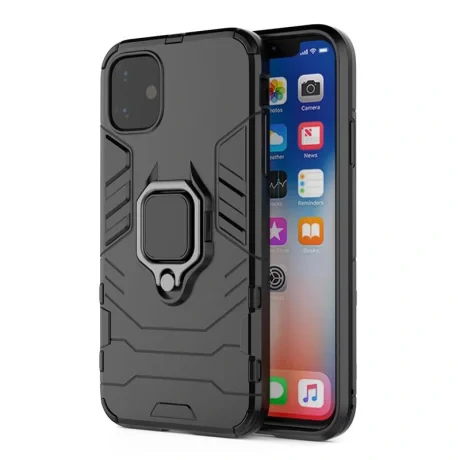 Husa Cover Hard Ring Armor Pentru iPhone 12 Pro Max Negru