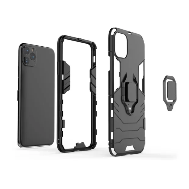 Husa Cover Hard Ring Armor Pentru iPhone 12 Pro Max Negru