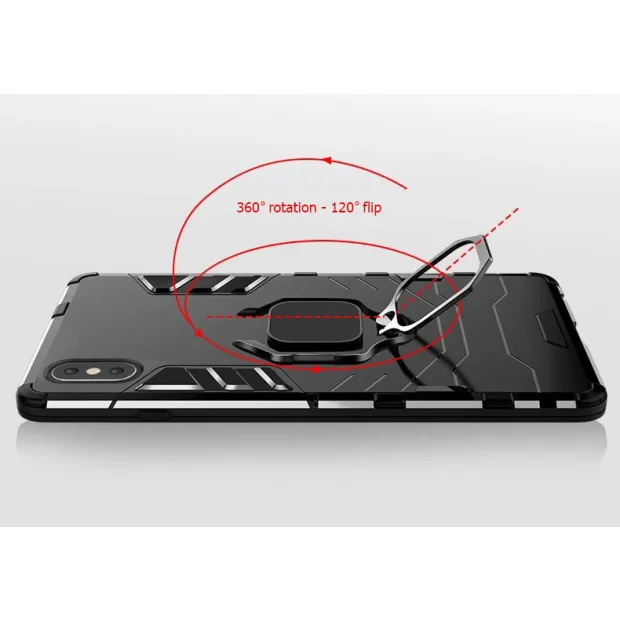 Husa Cover Hard Ring Armor Pentru iPhone 12 Pro Max Negru
