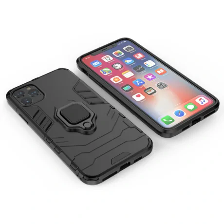 Husa Cover Hard Ring Armor Pentru iPhone 12 Pro Max Negru