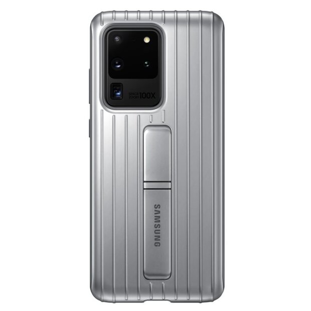 Husa Cover Hard Samsung Standing pentru Samsung Galaxy S20 Ultra Argintiu