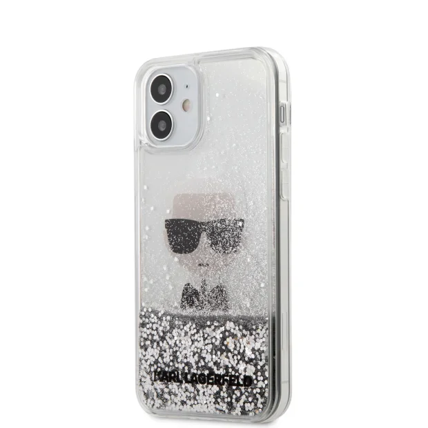 Husa Cover Karl Lagerfeld Glitter Iconic pentru iPhone 12 Mini Silver