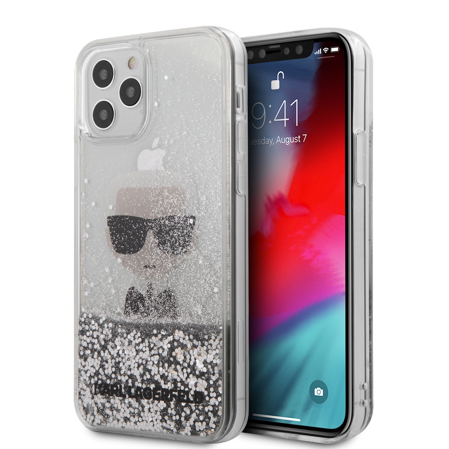 Husa Cover Karl Lagerfeld Glitter Iconic pentru iPhone 12 Pro Max Silver thumb