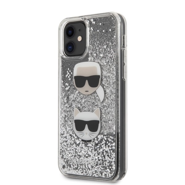 Husa Cover Karl Lagerfeld Glitter Karl&Choupette pentru iPhone 11 Argintiu thumb