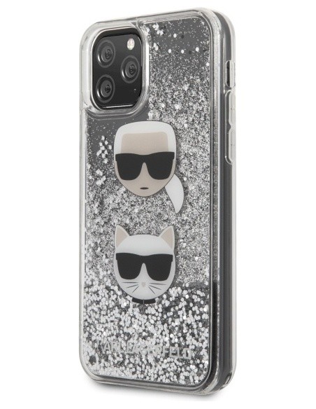 Husa Cover Karl Lagerfeld Glitter Karl&Choupette pentru iPhone 11 Pro Argintiu thumb