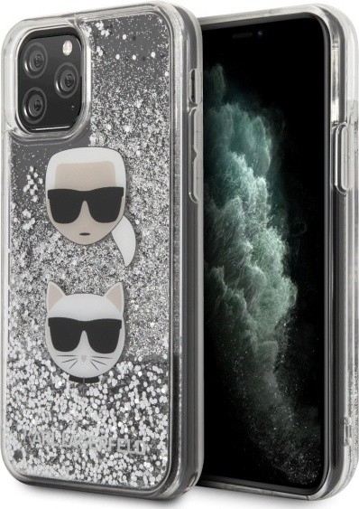Husa Cover Karl Lagerfeld Glitter Karl&Choupette pentru iPhone 11 Pro Max Argintiu thumb