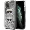 Husa Cover Karl Lagerfeld Glitter Karl&amp;Choupette pentru iPhone 11 Pro Max Argintiu