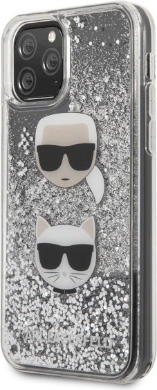 Husa Cover Karl Lagerfeld Glitter Karl&Choupette pentru iPhone 11 Pro Max Argintiu thumb