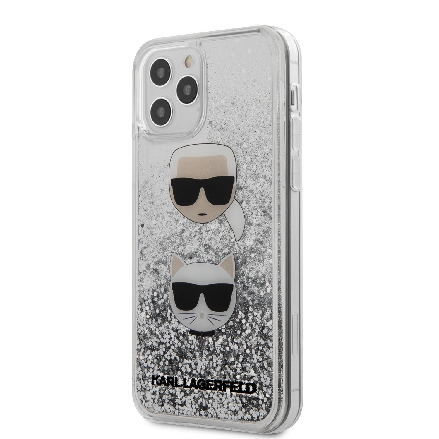 Husa Cover Karl Lagerfeld Glitter Liquid 2 Heads pentru iPhone 12 Pro Max Silver thumb