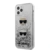 Husa Cover Karl Lagerfeld Glitter Liquid 2 Heads pentru iPhone 12 Pro Max Silver