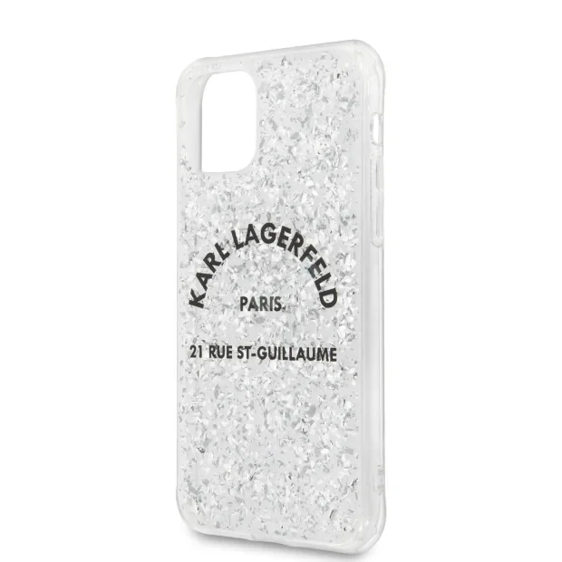 Husa Cover Karl Lagerfeld Glitter pentru iPhone 11 Pro Silver