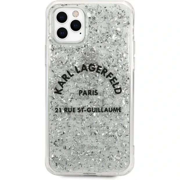 Husa Cover Karl Lagerfeld Glitter pentru iPhone 11 Pro Max Silver