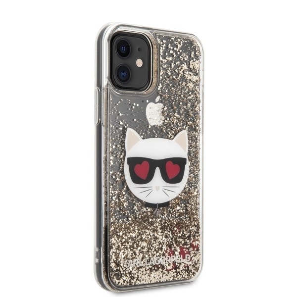 Husa Cover Karl Lagerfeld Heads Glitter Kryt Pro pentru iPhone 11 Gold thumb