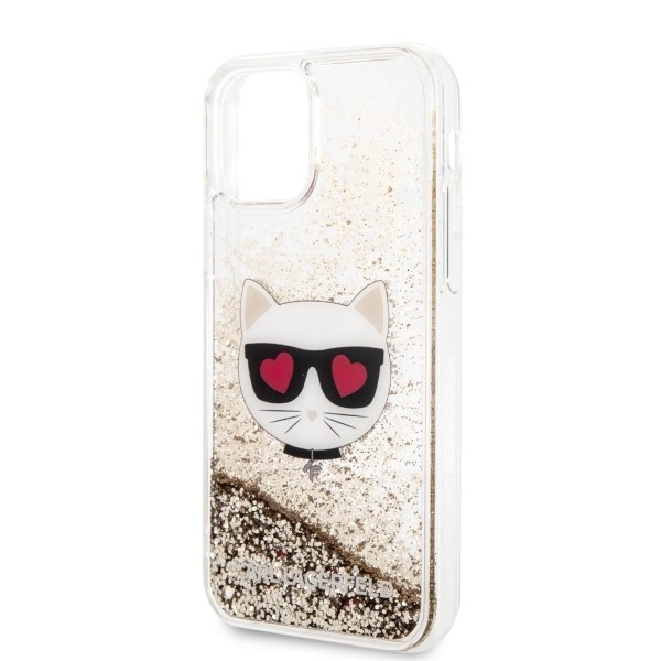 Husa Cover Karl Lagerfeld Heads Glitter Kryt Pro pentru iPhone 11 Gold thumb