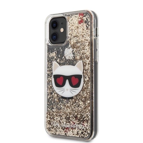 Husa Cover Karl Lagerfeld Heads Glitter Kryt Pro pentru iPhone 11 Gold thumb