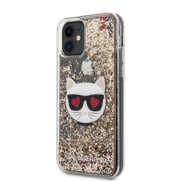 Husa Cover Karl Lagerfeld Heads Glitter Kryt Pro pentru iPhone 11 Gold thumb