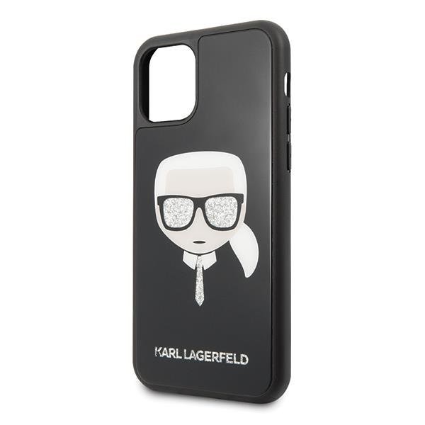 Husa Cover Karl Lagerfeld Iconic Glitter pentru iPhone 11 Negru thumb