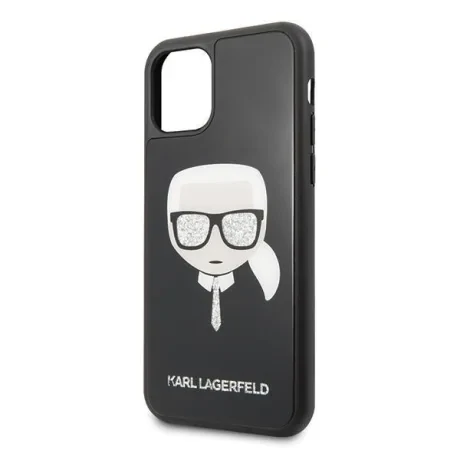 Husa Cover Karl Lagerfeld Iconic Glitter pentru iPhone 11 Negru