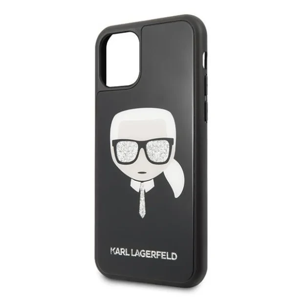 Husa Cover Karl Lagerfeld Iconic Glitter pentru iPhone 11 Negru