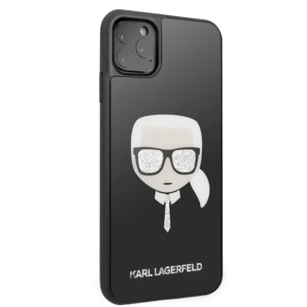 Husa Cover Karl Lagerfeld Iconic Glitter pentru iPhone 11 Pro Negru