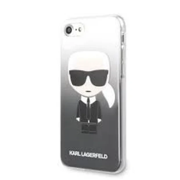 Husa Cover Karl Lagerfeld Iconic Glitter pentru iPhone 7/8/SE Black