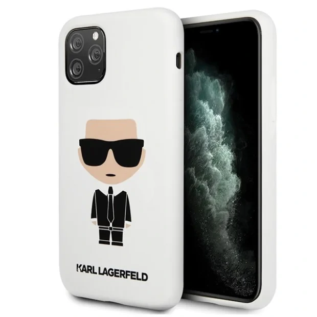 Husa Cover Karl Lagerfeld Iconic Silicone Body pentru iPhone 11 Pro Alb