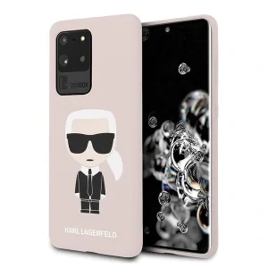 Husa Cover Karl Lagerfeld Iconic Silicone pentru Samsung Galaxy S20 Ultra Roz