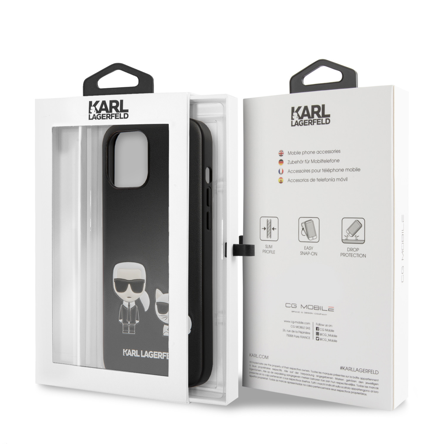 Husa Cover Karl Lagerfeld Karl &Choupette pentru iPhone 12 Mini Black thumb