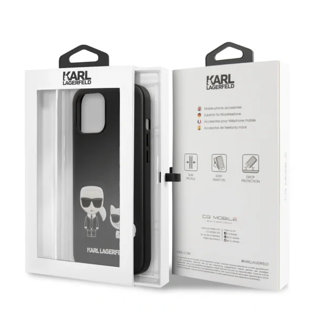 Husa Cover Karl Lagerfeld Karl &amp;Choupette pentru iPhone 12 Mini Black