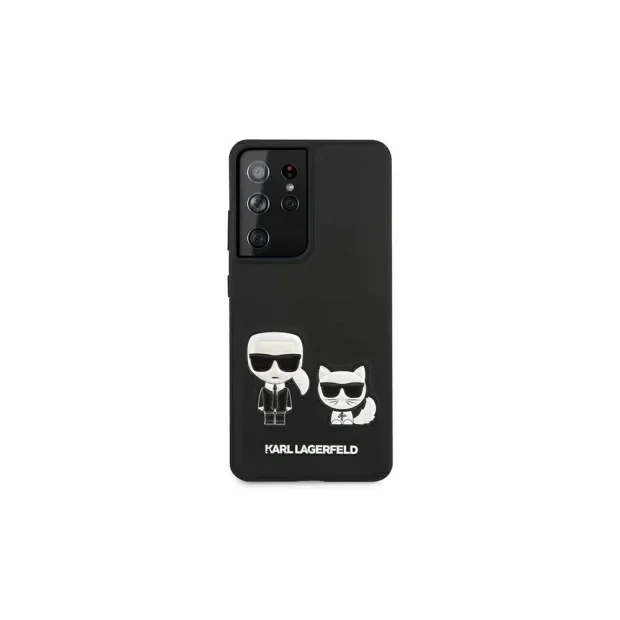 Husa Cover Karl Lagerfeld Karl&amp;Choupette pentru Samsung Galaxy S21 Ultra Black