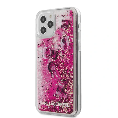 Husa Cover Karl Lagerfeld Liquid Glitter Charms pentru iPhone 12 Pro Max Pink