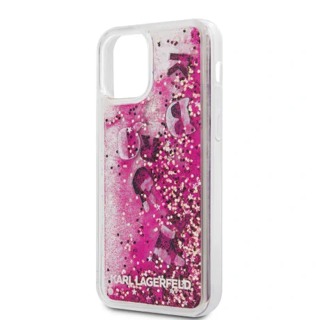 Husa Cover Karl Lagerfeld Liquid Glitter Charms pentru iPhone 12 Pro Max Pink