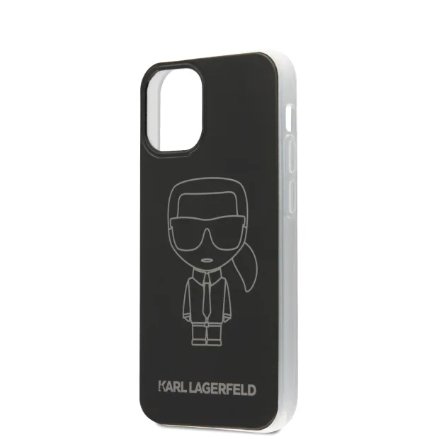 Husa Cover Karl Lagerfeld Metallic Iconic Outline pentru iPhone 12 Mini Black