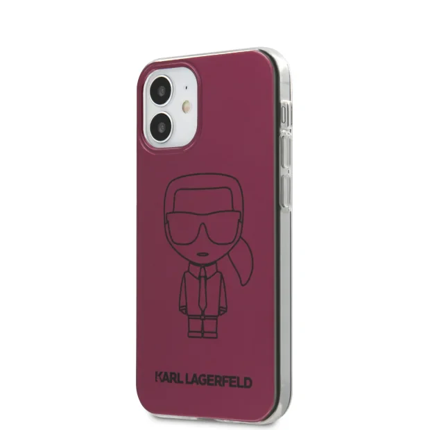 Husa Cover Karl Lagerfeld Metallic Iconic Outline pentru iPhone 12 Mini Pink