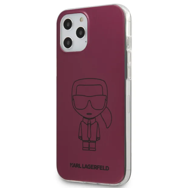 Husa Cover Karl Lagerfeld Metallic Iconic Outline pentru iPhone 12 Pro Max Pink