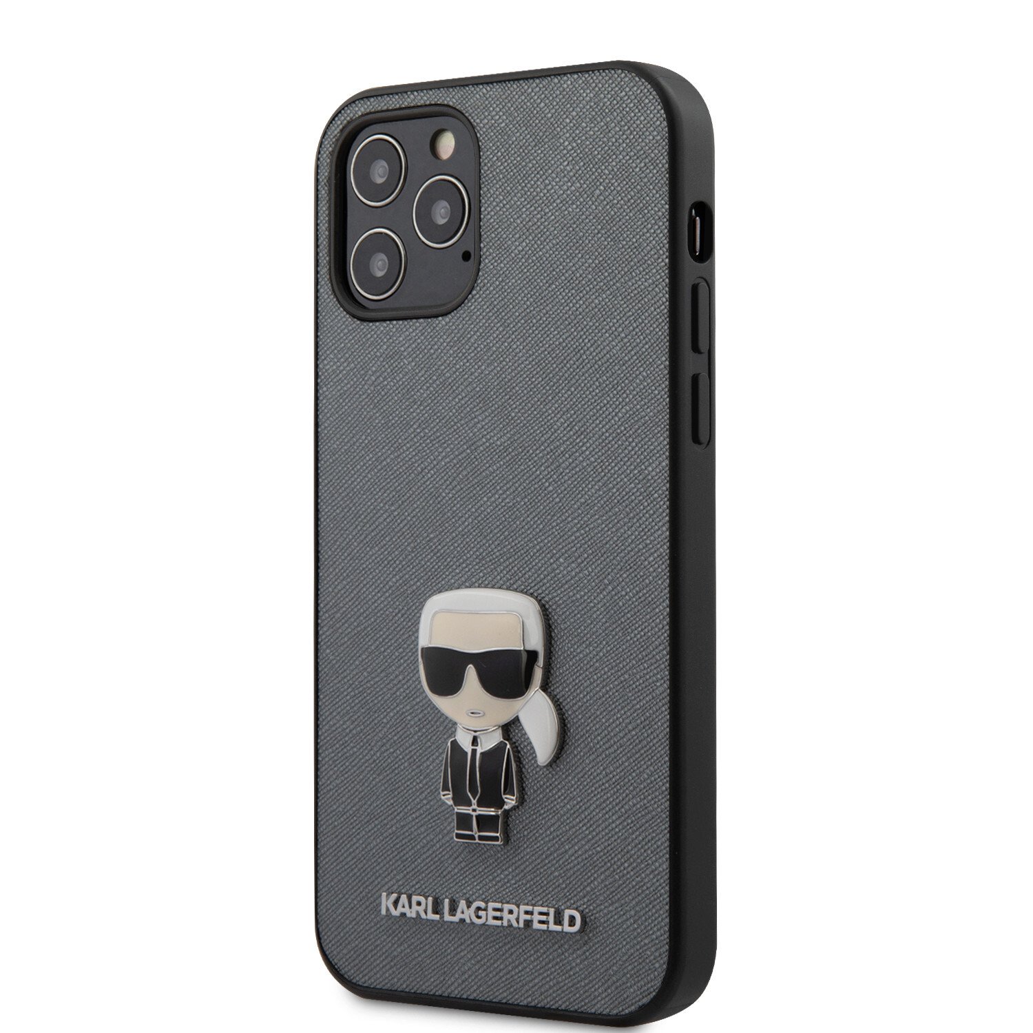 Husa Cover Karl Lagerfeld Saffiano Iconic pentru iPhone 12 Pro Max Silver thumb