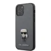 Husa Cover Karl Lagerfeld Saffiano Iconic pentru iPhone 12 Pro Max Silver