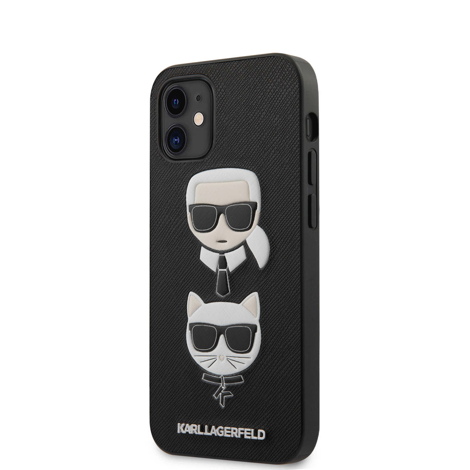 Husa Cover Karl Lagerfeld Saffiano K&C Heads pentru iPhone 12 Mini Black thumb