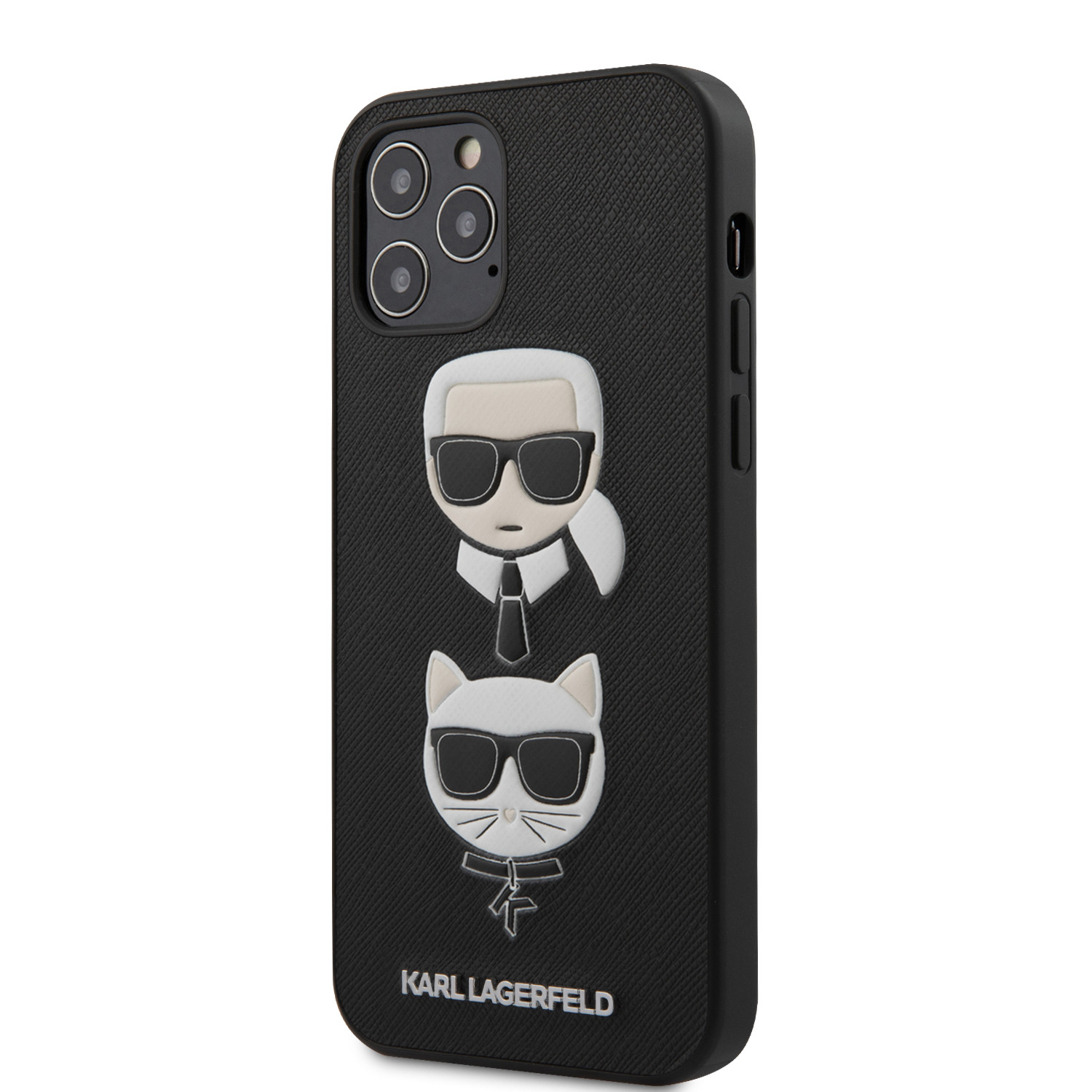 Husa Cover Karl Lagerfeld Saffiano K&C Heads pentru iPhone 12/12 Pro Black thumb