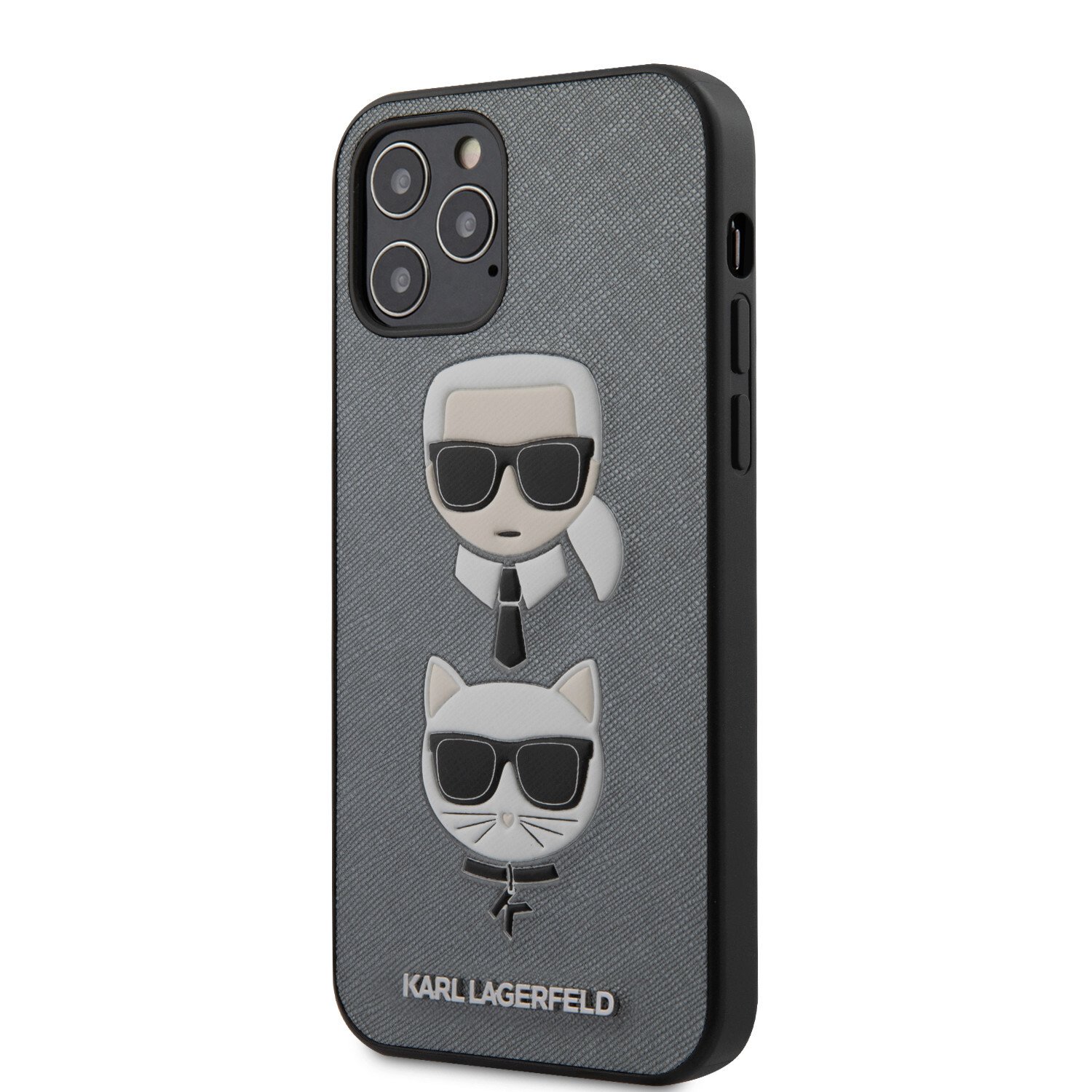 Husa Cover Karl Lagerfeld Saffiano K&C Heads pentru iPhone 12/12 Pro Silver thumb