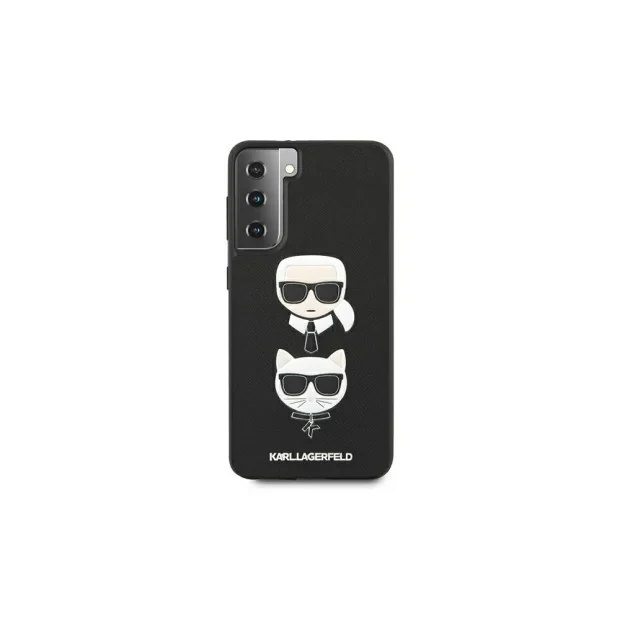 Husa Cover Karl Lagerfeld Saffiano K&amp;C Heads pentru Samsung Galaxy S21 Black